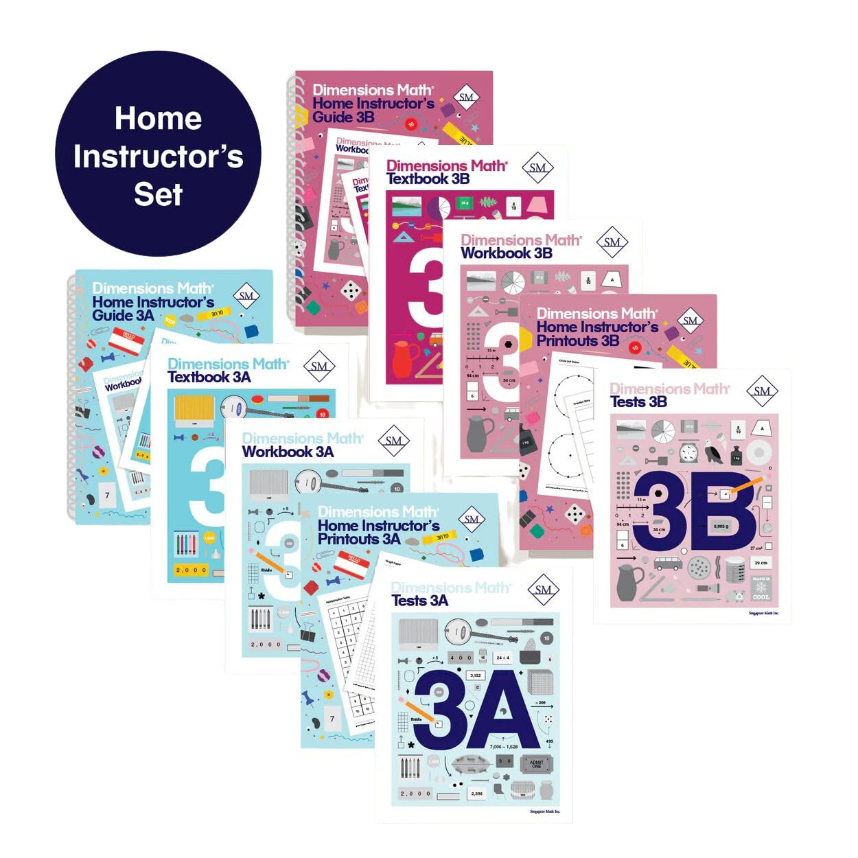 Dimensions Math Grade 3 Set with Home Instructor's Guides | Singapore Math Inc. [Paperback] Paperback – January 1, 2017