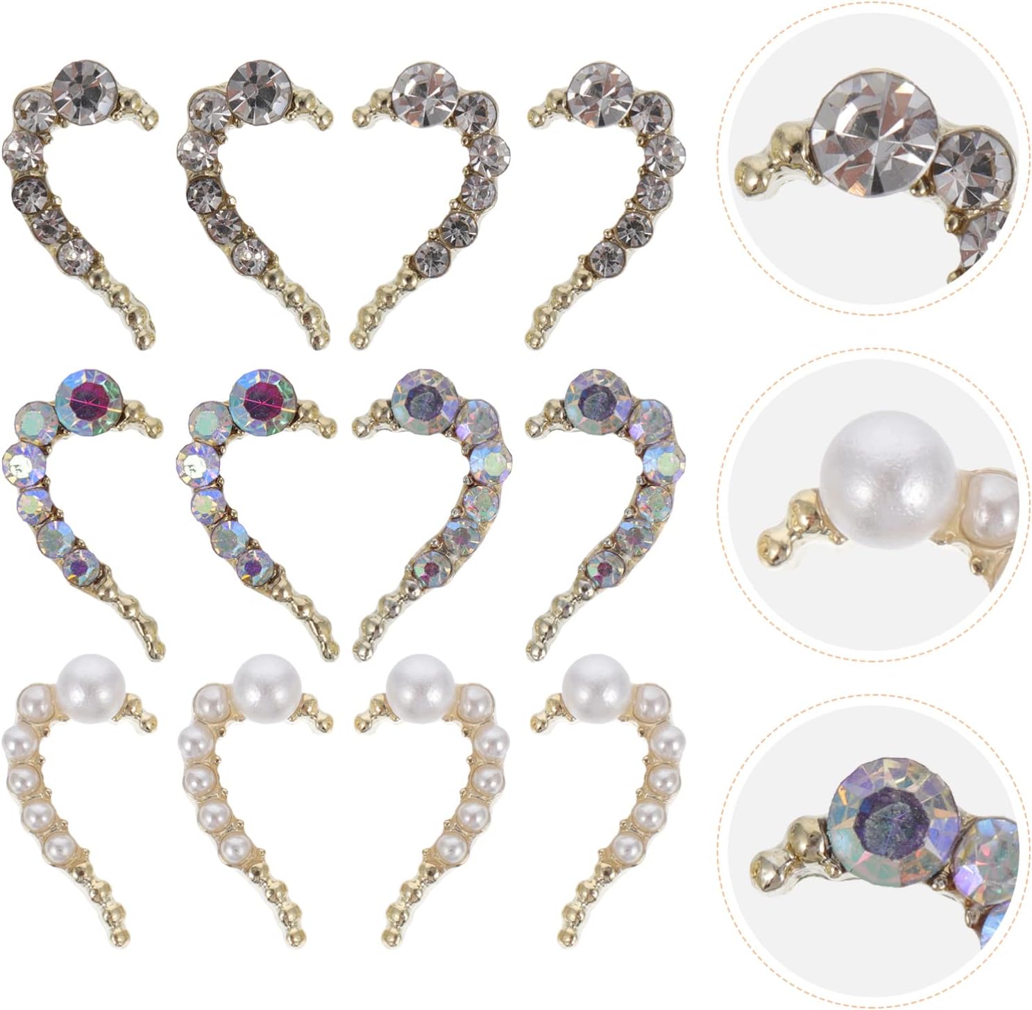 12pcs Beautiful DIY Nail Art Supplies Rhinestone Charms Nail Art Decorations