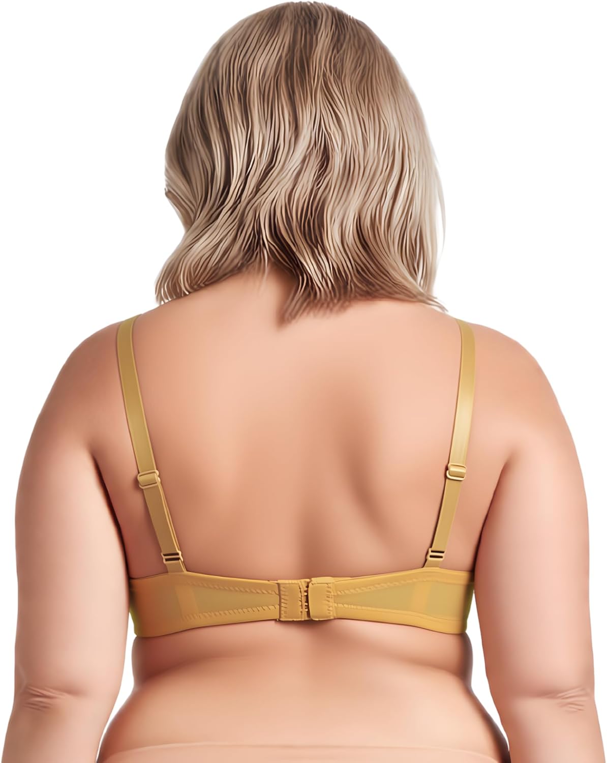 Curve Muse Women's Plus Size Push Up Add 1 and a Half Cup Underwire Mesh Bra - Image 4