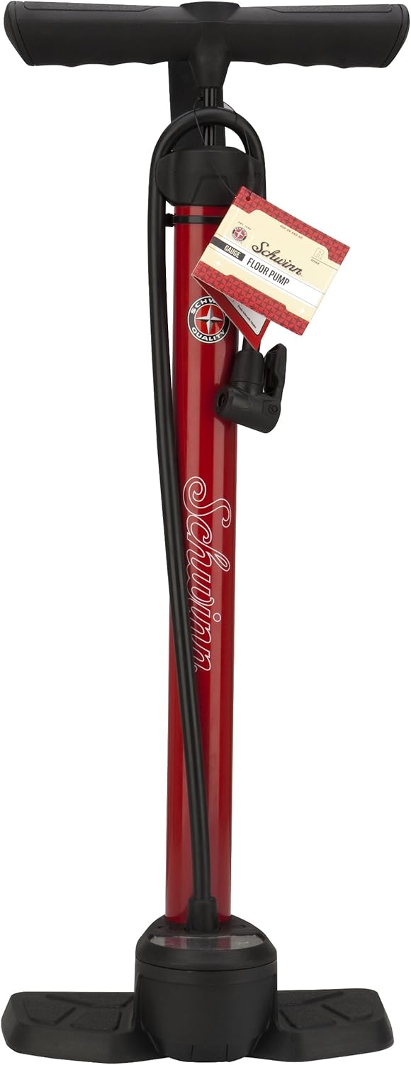 Schwinn Steel Floor Pump with 120PSI Gauge (20Inch