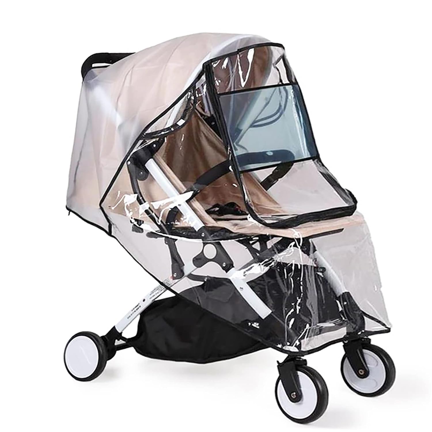 Stroller Rain Cover - Baby Stroller Weather Shield - Waterproof Windproof for Rain and Snow, Black