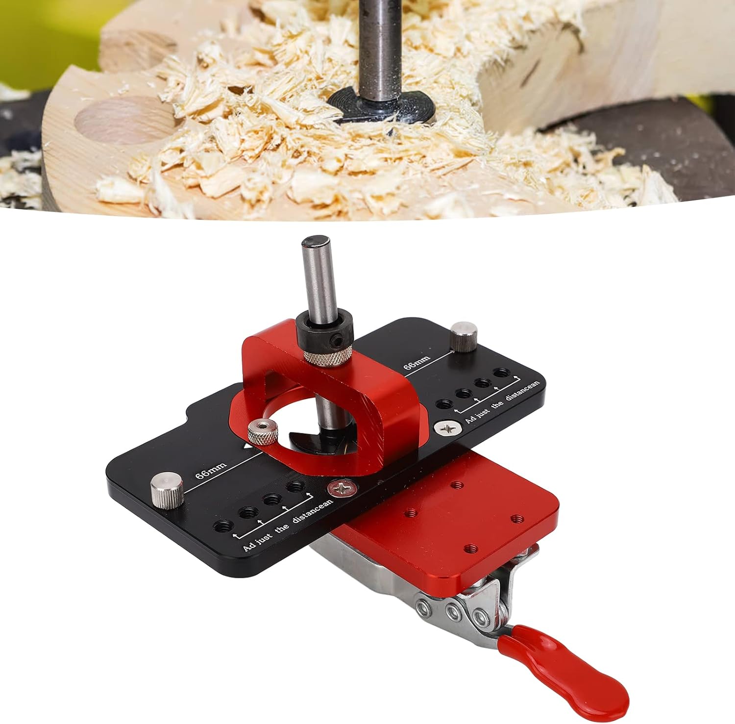 Bewinner Hinge Jig displaying hinge offset measurements for 3mm, 4mm, 5mm, and 6mm.