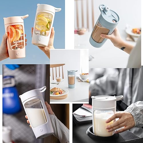Miniatura 8 de Botella agitadora eléctrica, botellas de licuadora para mezclas de proteínas, Tritan  Sin BPA  Vaso mezclador portátil, vasos para batido