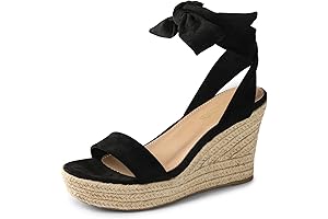 Womens Open Toe Espadrilles Wedges Tie Lace Up Cute Ankle Strap Platform Sandals Dressy Shoes