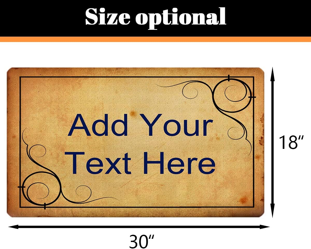 D-Story Personalized Door Mat - Custom Welcome Mats for Front Door Custom Family Name Text Funny Indoor Rug Housewarming Gift for Family Non-Slip Rubber Bottom Mat(18"x30")