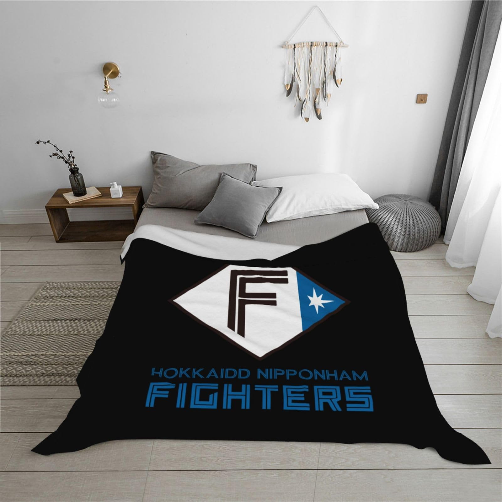 Amazon｜ブランケット 北海道日本ハムファイターズ ロゴ フランネル