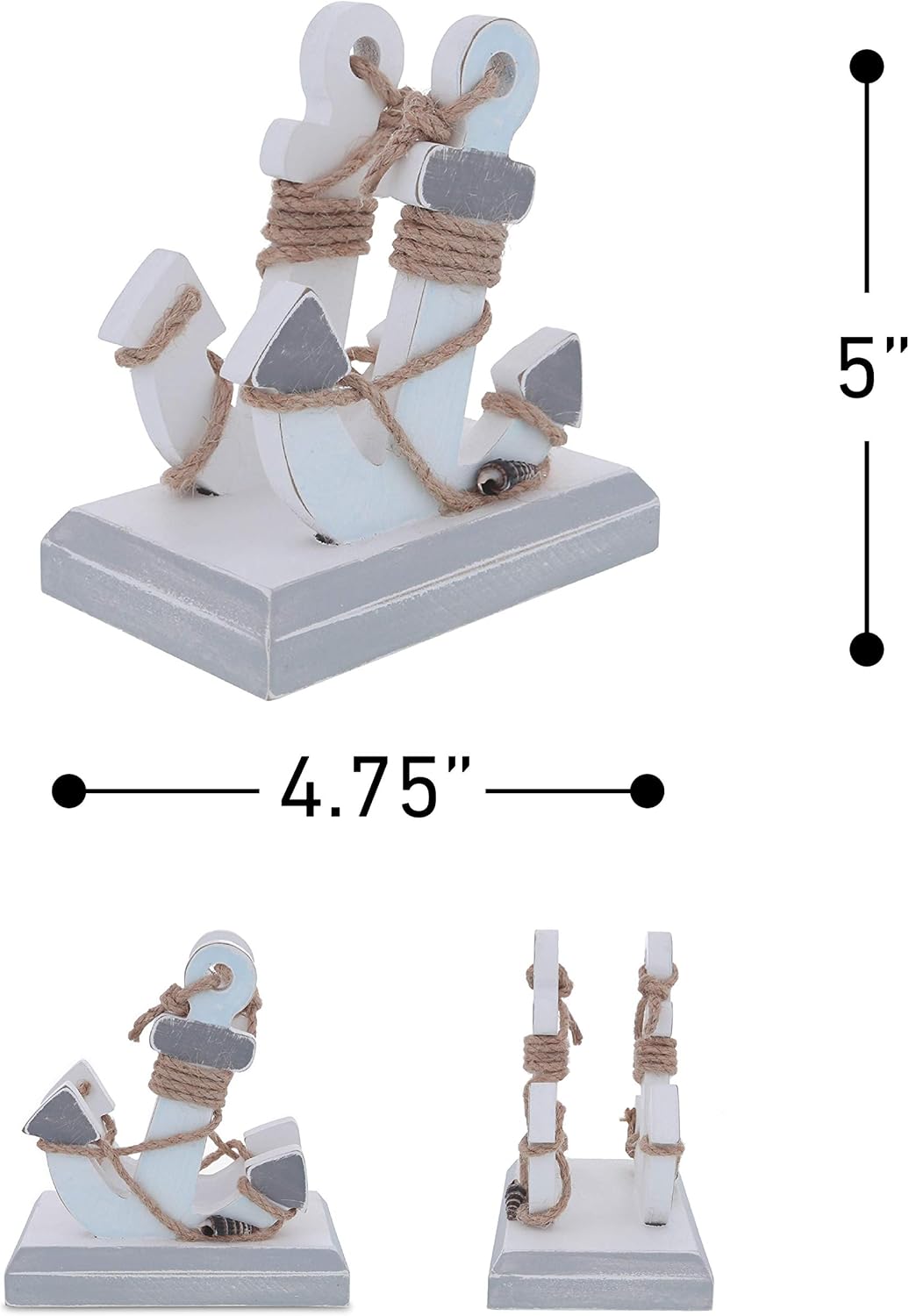 Frее Shірріng оƒƒеr CoTa Global Moonlight Anchor Nautical Wooden Napkin Holder 5 Inch, Coastal Themed Napkin Holders for Tables & Countertop, Decorative Wood Napkin Holders for Kitchen, Cute Beach Decor for Table Napkins