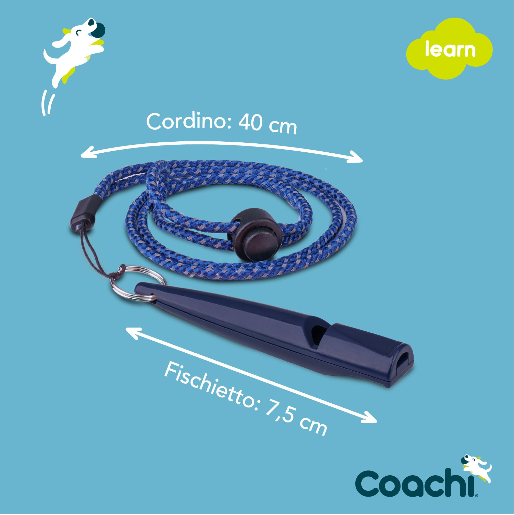 Coachi Training Whistle, Perfetto per addestramento al richiamo e all’obbedienza, Suono Forte e Chiaro, Leggero e Compatto, Cordino Riflettente Regolabile, Adatto all’addestramento di Cani e Cuccioli
