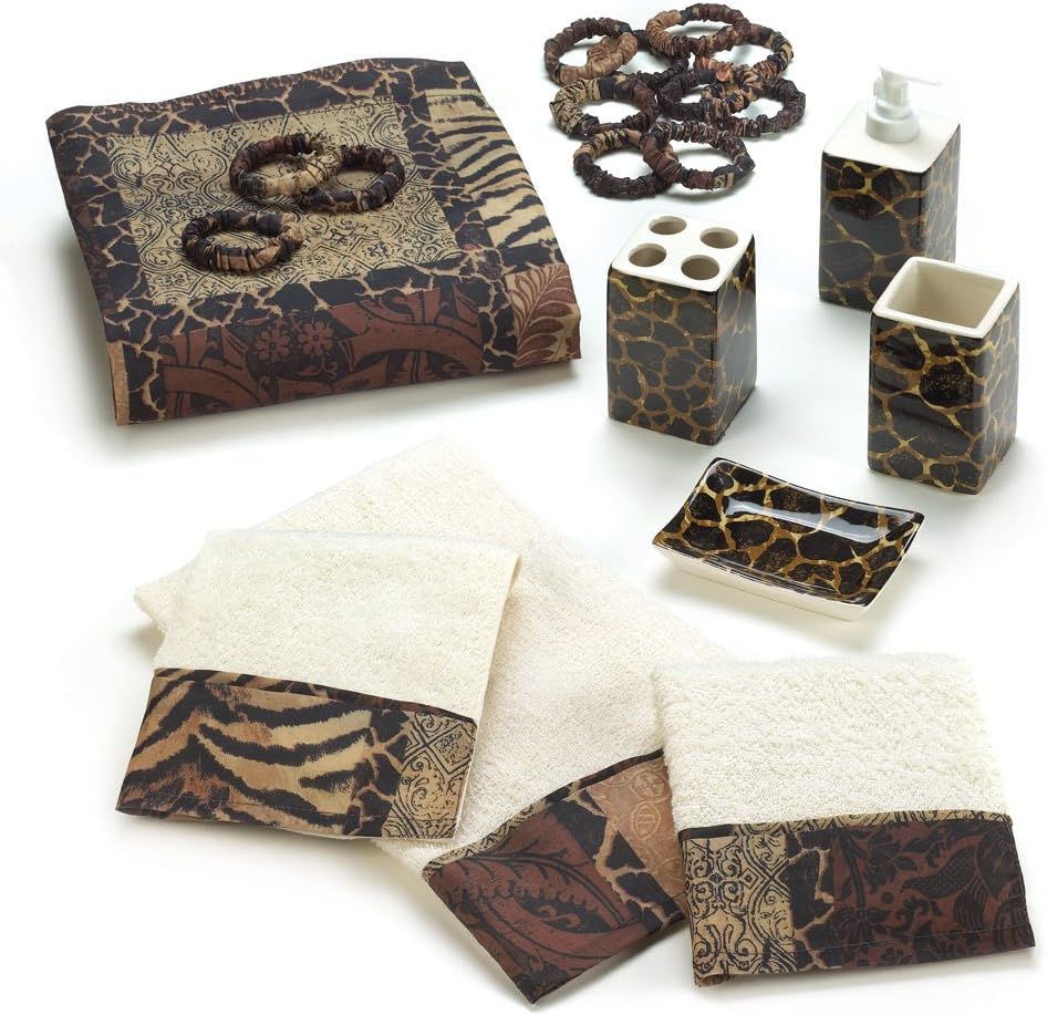 Designer Jungle Print Savannah Complete Bath Decor Set