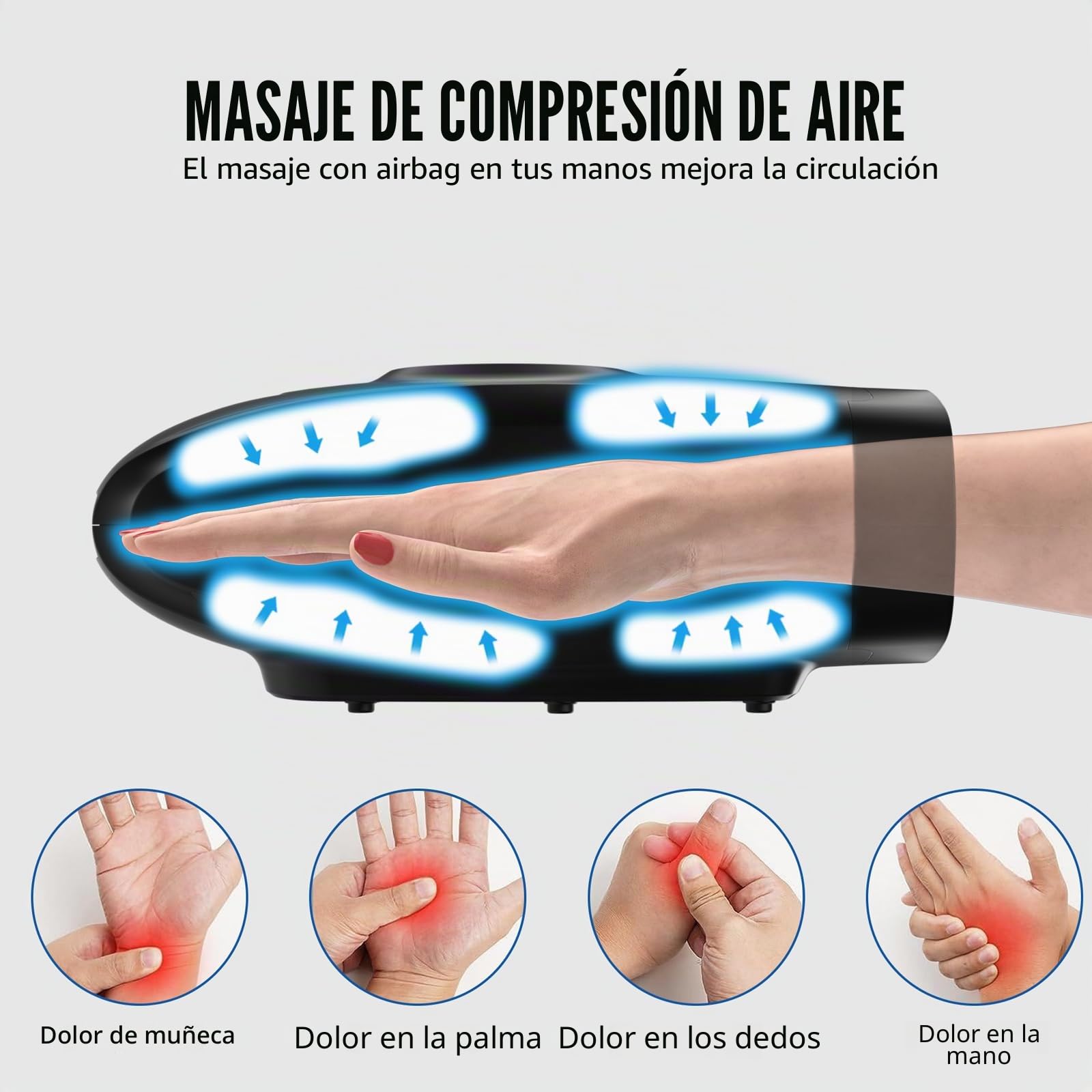 cotsoco Máquina masajeadora de manos con calor y compresión, masajeador Shiatsu de 6 niveles para artritis y alivio del túnel carpiano, alivio del dolor para dedos, muñeca y mano, el mejor regalo para