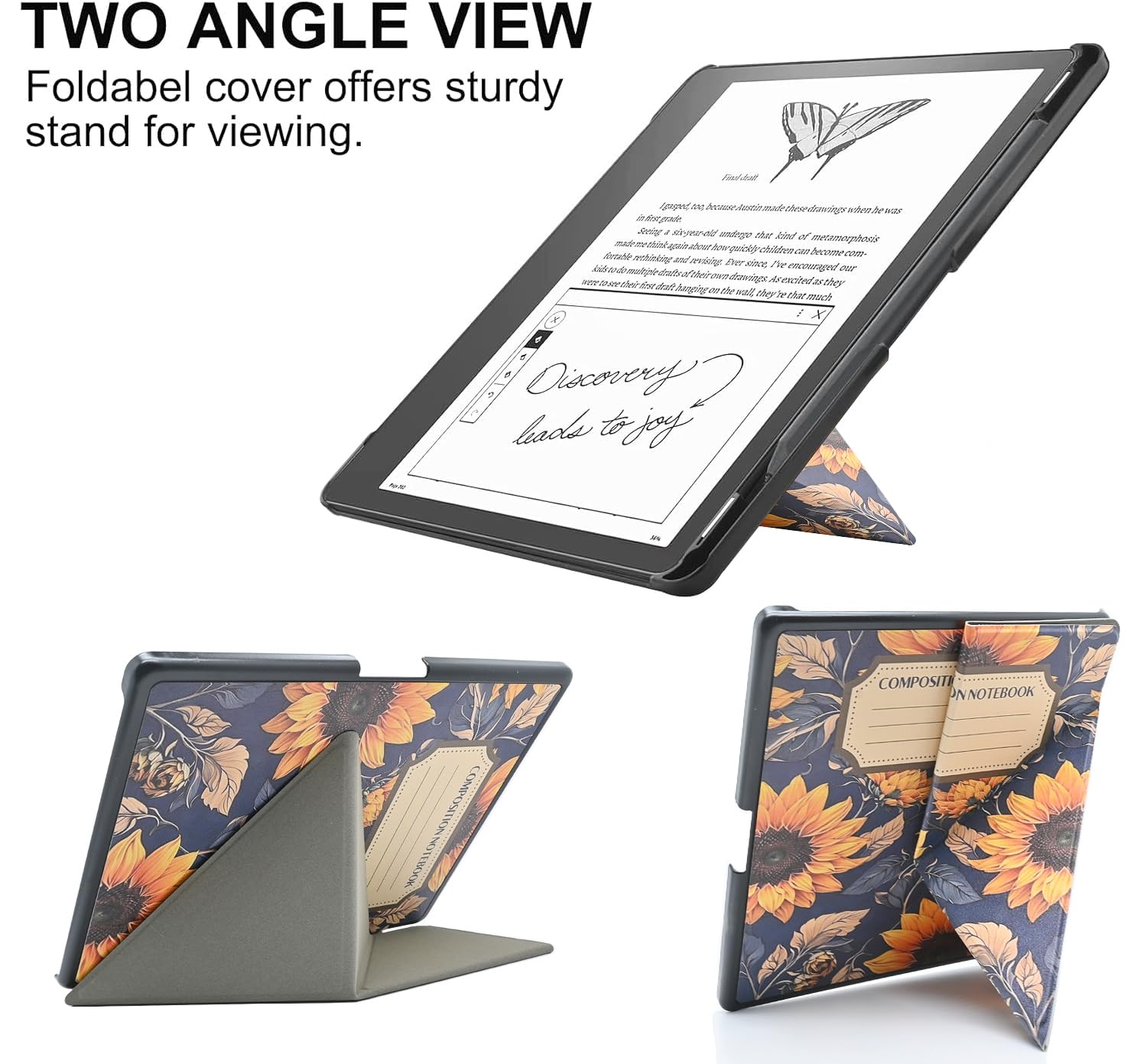 Etui Slimshell do 25.9 cm Kindle Scribe (wersja 2024/2022) – lekka wysokiej jakości skóra PU foliowana okładka, stojak na książki, automatyczny uśpienia / budzenie z uchwytem na długopis, kompozycja