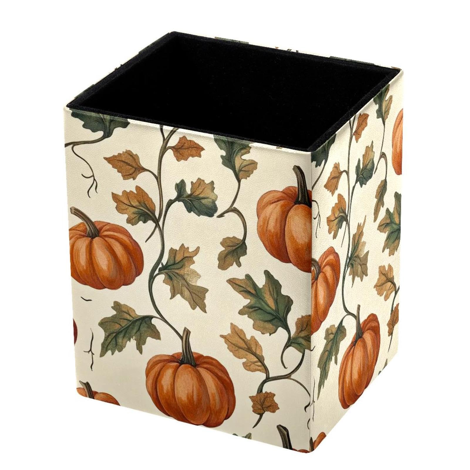 VAPOKF Pencil Holders for Desk, Pumpkin Printed Pen Holders Pen Pot Makeup Brushes Storage Desktop Stationery Supplies Organiser for Home Office