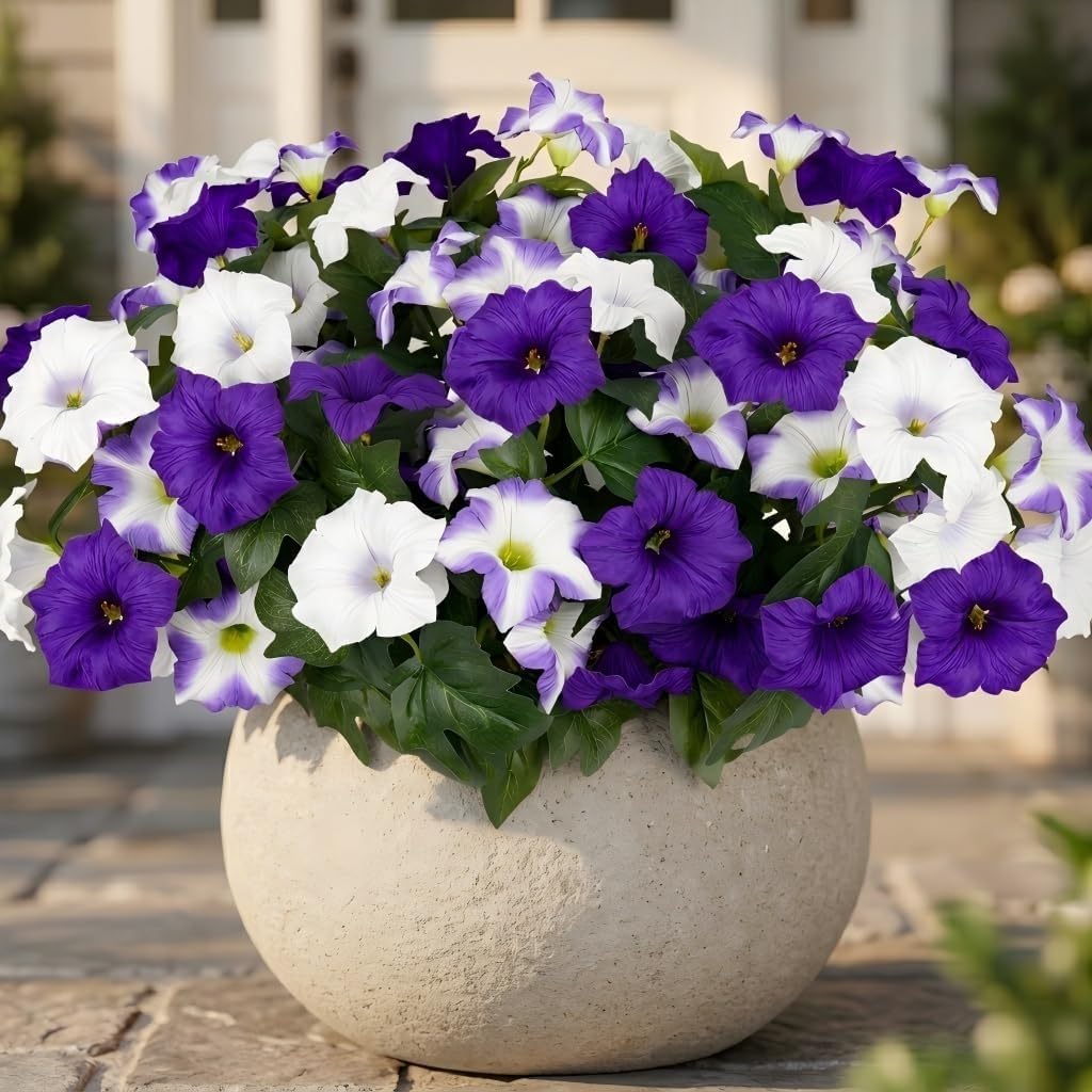 Geegoods Artificial Flowers Purple White