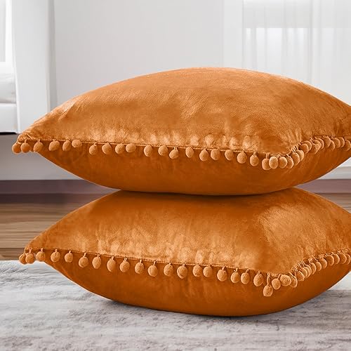 Miniatura 2 de ARLTTH Juego de 2 fundas de almohada decorativas de terciopelo suave, fundas de cojín cuadradas sólidas para decoración del hogar, sofá, dormitorio,