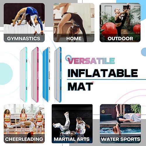 Miniatura 6 de CHAMPIONPLUS - Colchoneta inflable para gimnasia, tapete para gimnasia deportiva de 48 pulgadas de grosor, colchoneta inflable para uso doméstico,