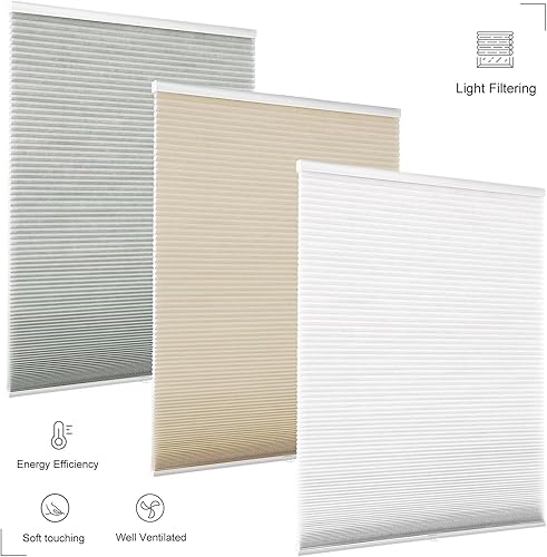 Miniatura 4 de Changshade CEL36WT72B - Persiana plegable de poliéster sin herramientas, persiana y persiana con bloqueo de luz, 36 pulgadas de ancho, color blanco