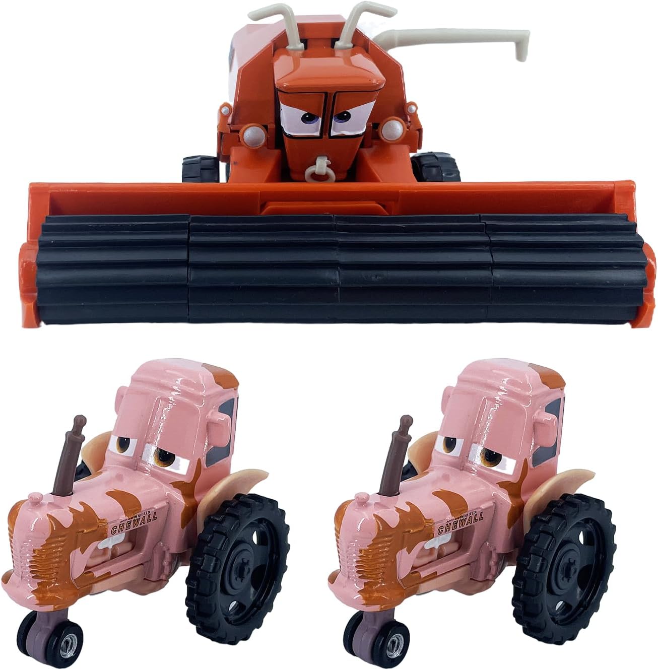 2PCS Portable Small Toy Car 1:55 Diecast Model Metal Body Racers for Preschool Kids 3+ Year Boy Gift (Orange+2Pink)