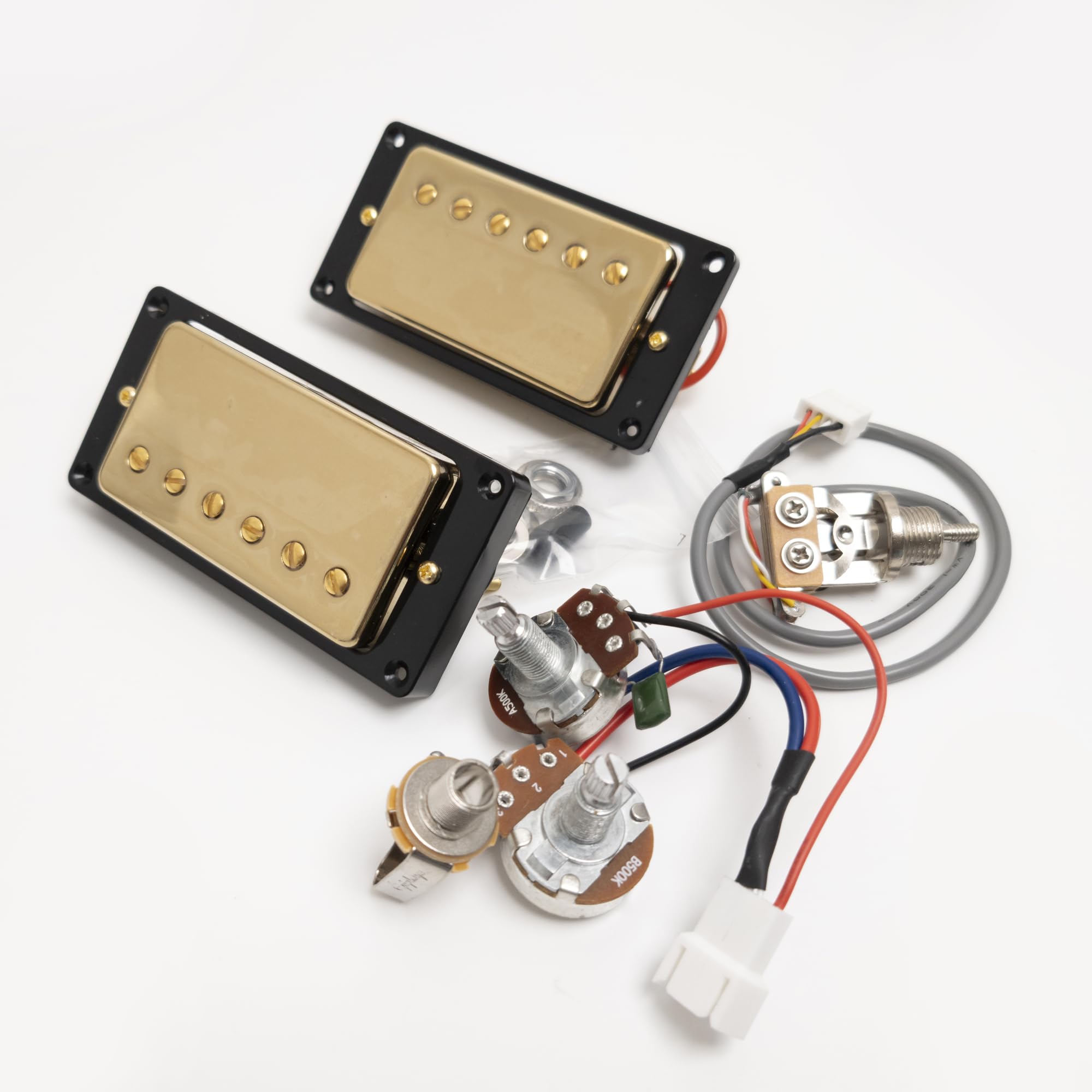 Pickup Humbucker per chitarra, pickup al collo del ponte con cablaggio 1V1T per chitarra elettrica Gibson, parti di ricambio (nero)