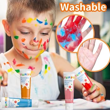 Funto Washable Finger Paint, 10 Colors Toddler Art Supplies For Creative Activities