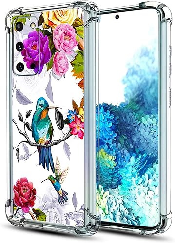 Funda para Galaxy S20 FE 5G, colibrí en flores, protección contra caídas de pájaros, a prueba de golpes, carcasa protectora de cuerpo completo