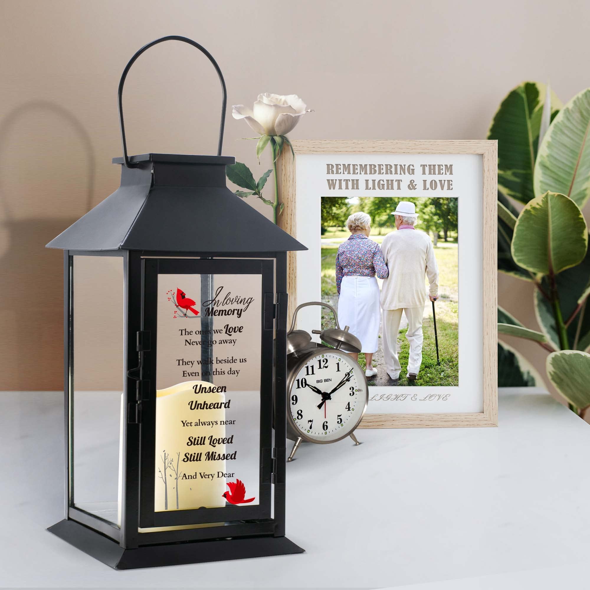Lanterna Commemorativa Con Candela LED E Telecomando - Regalo Di Lutto Per Ricordo Di Madre, Padre O Persona Amata - 2