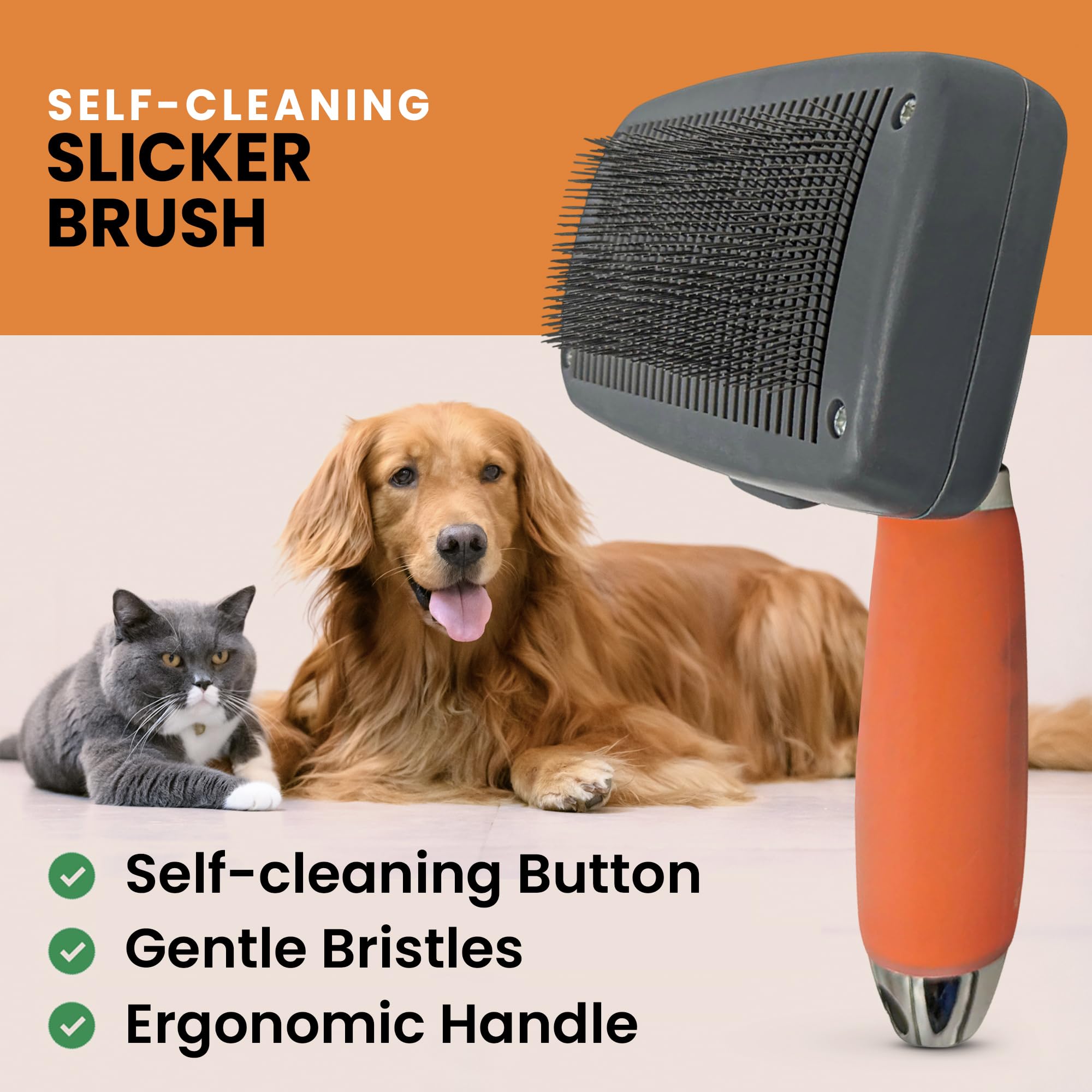 Peigne de toilettage auto-nettoyant professionnel pour chiens et chats par Gopets