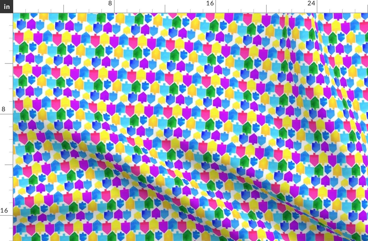 Spoonflower Fabric - Mosaic Hanukkah Holiday Love Peace Festival Celebration Folk Christmas Printed on Organic Cotton Sateen Fabric by The Yard - Sewing Quilting Apparel Home Decor