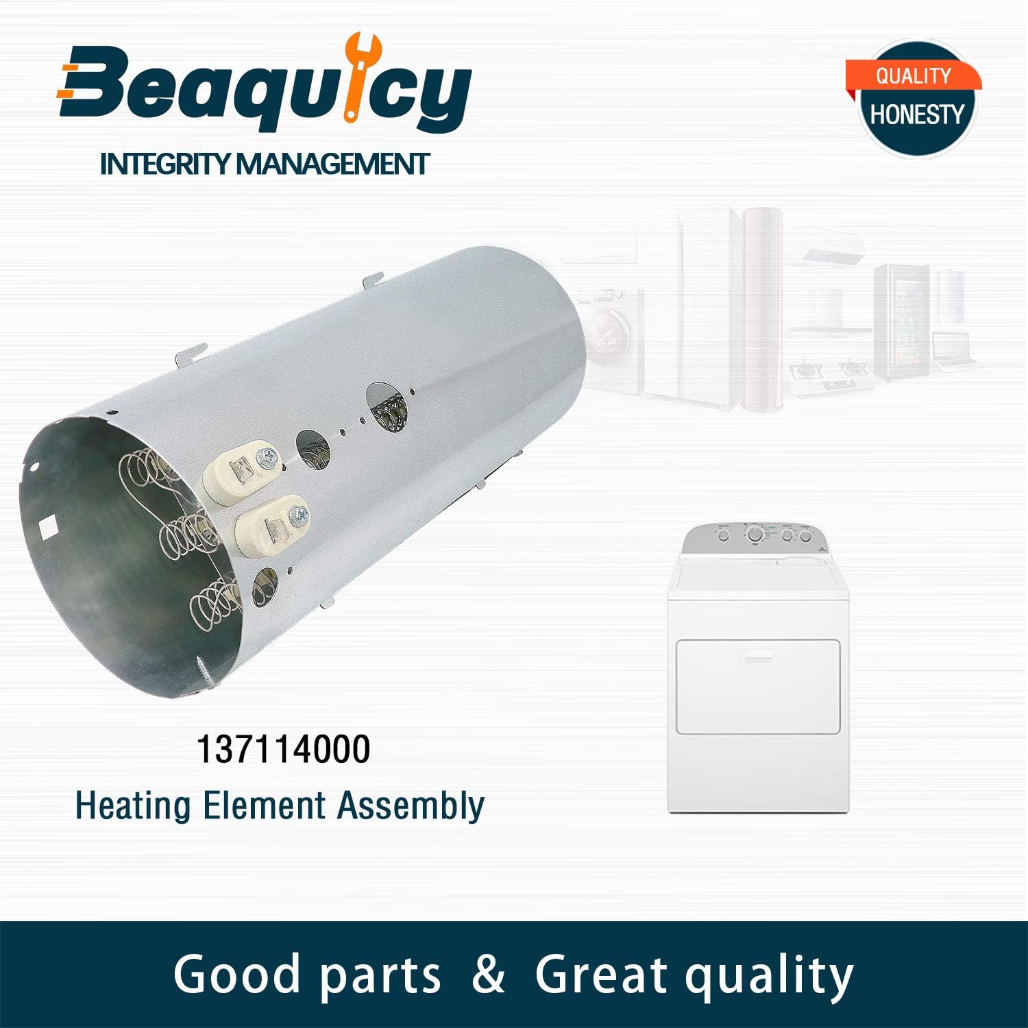 137114000 Dryer Heating Element Assembly (240Volt - 4700Watts) by Beaquicy - Replacement for Ken-more Crosley Dryer
