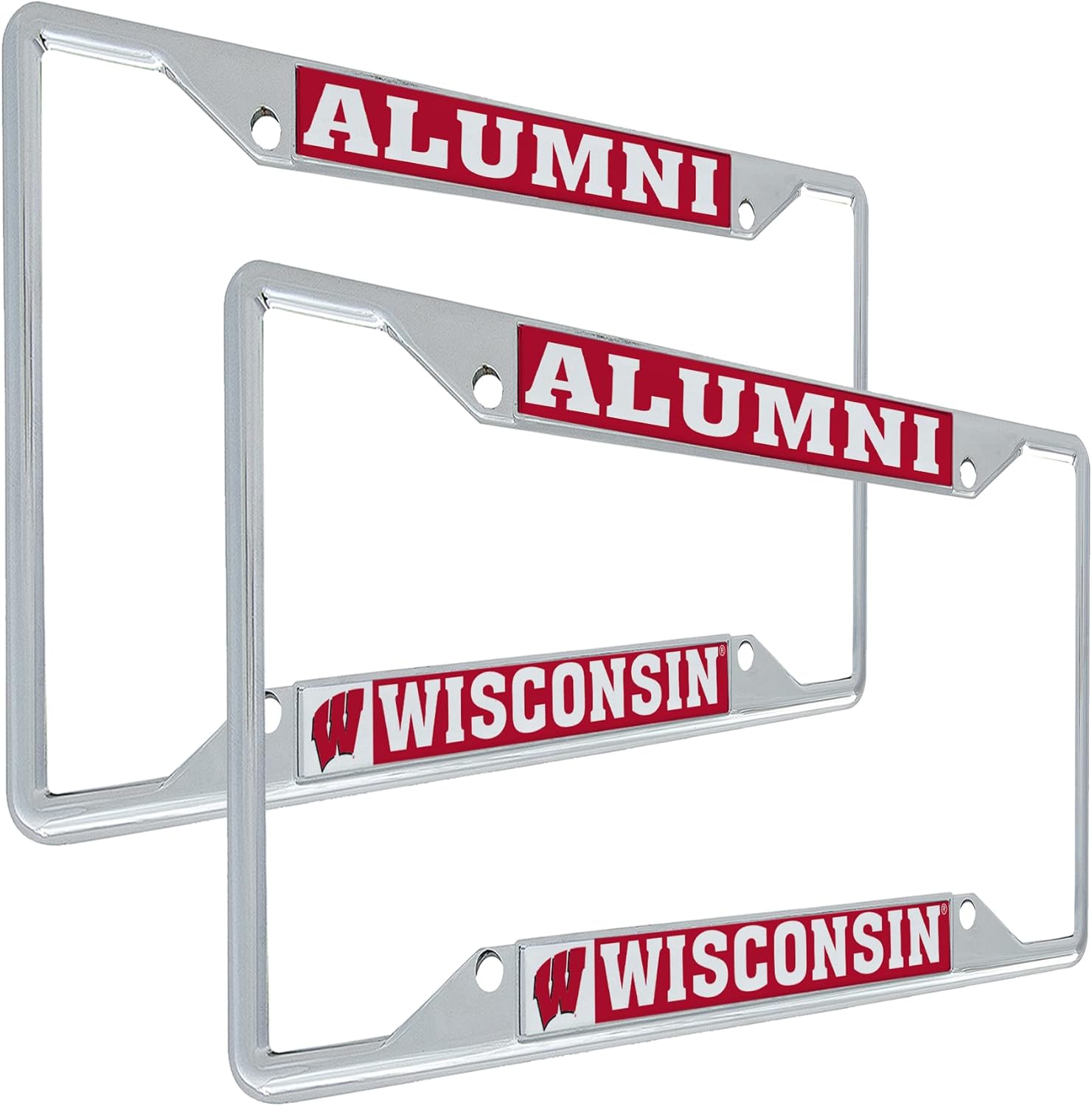 Desert Cactus University of Wisconsin Car Accessories Metal License Plate Frame for Front or Rear of Car (Alumni 2 Pack)