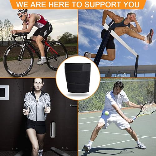 Miniatura 4 de Soporte de muslo, manga de compresión para isquiotibiales con tira antideslizante para esguinces, tendinitis, tensiones, rehabilitación y