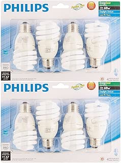 Philips 823031 CFL Light Bulb 13W T2 Twister Daylight 6500K, 60 Watt Equivalent; 8-Pack - coolthings.us