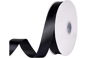 7/8" x 25yd Black Satin Ribbon -DIY Decor,Wrapping,Bows Craft