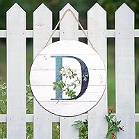 Vista 68 de Welcome Sign for Wall Initial Letter C Blue Round Wood Signs Monogram White Floral Wood Plaque Fresh Flowers 12in Mid Century Home Wall Decor for