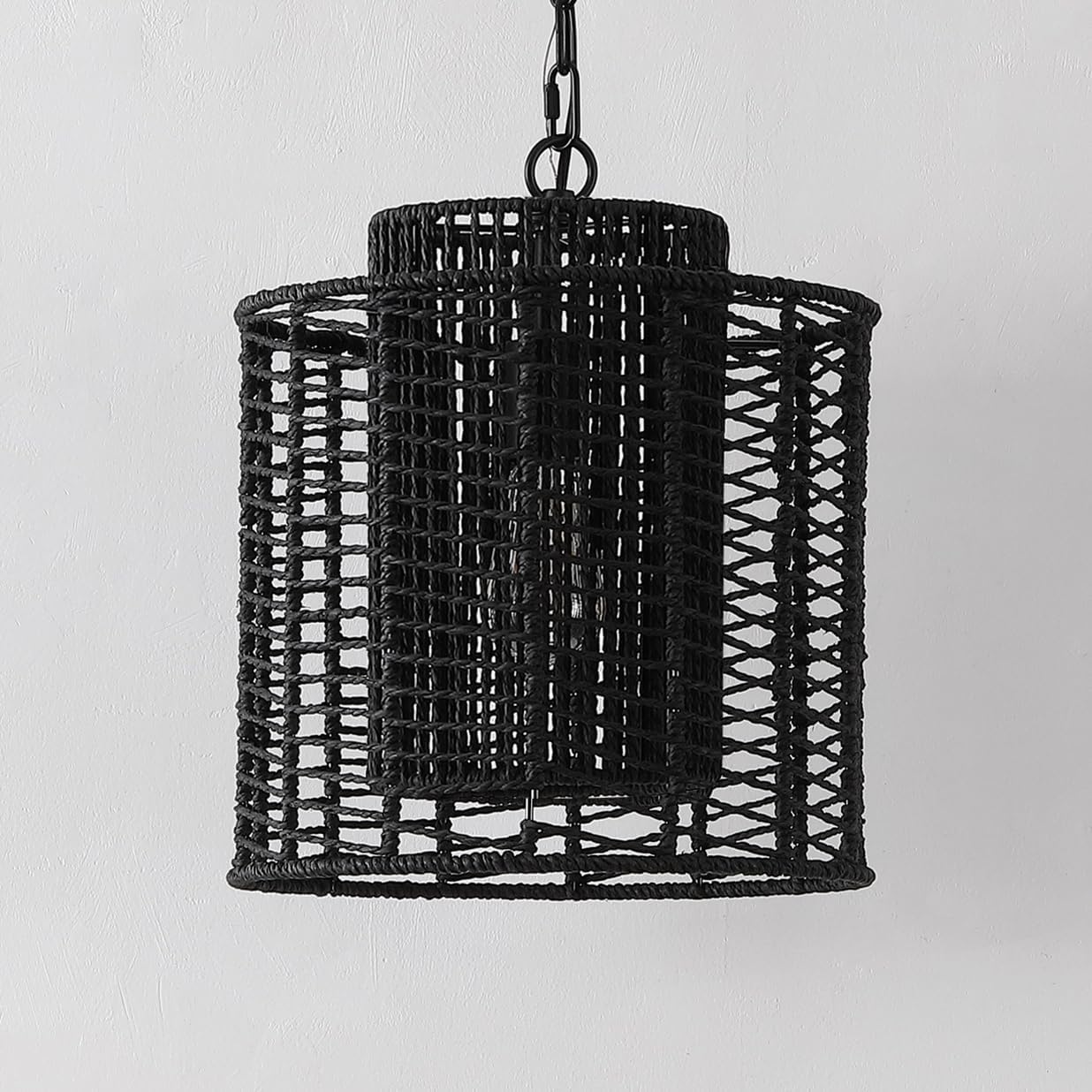 SAFAVIEH Lighting Collection Ryoa Black Adjustable Pendant Hanging Light Fixture, Ideal for Dining Room, Kitchen Island, Entryway (LED Bulb Included)