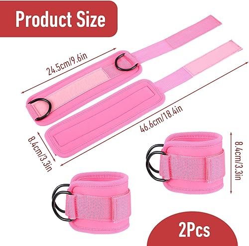 Miniatura 9 de TIEOSME - 2 correas de tobillo de fitness para máquina de cable, ejercicios de glúteos para ejercicios de parte inferior del cuerpo, correas