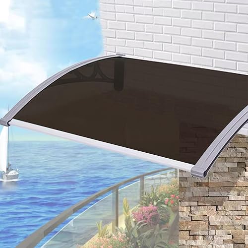 Toldo de protección contra la lluvia y la nieve para puerta delantera, toldo para patio, porche, refugio de policarbonato marrón, cubierta de disponible en Yaxa Peru