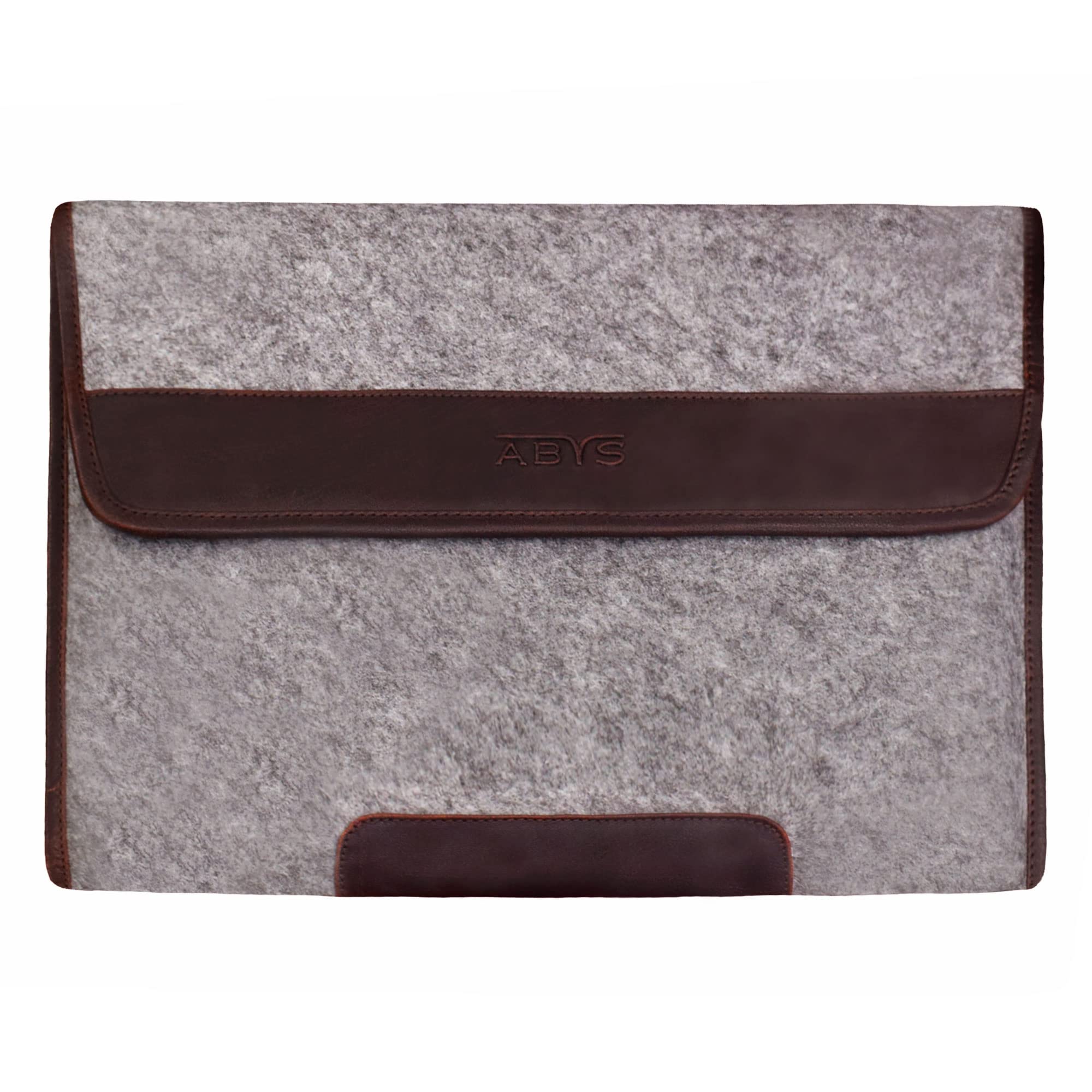 ABYS Tan Leather & Black Felt Color Block 14 Inch Laptop Sleeve for Men and Women (B09STKBF8P) Amazon Price History, Amazon Price Tracker
