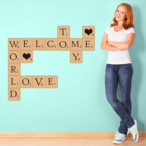 Miniatura 2 de Walplus Scrabble Puzzle Lettering Crucigramas PVC Adhesivos Pared Adhesivos Autoadhesivos Extraíbles Decoración del Hogar Niños Niños Dormitorio