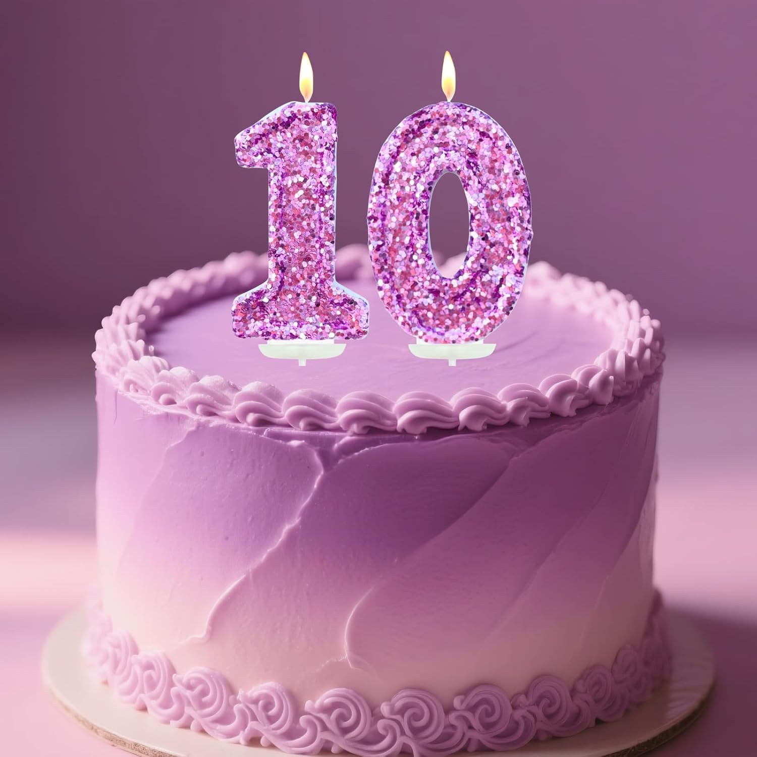 Purple Birthday Candles, Number 2 Candle for Cake, Glitter Purple Cake Topper Kpop Birthday Party Decorations Cupcake Topper Party Favors Decor Supplies image 5