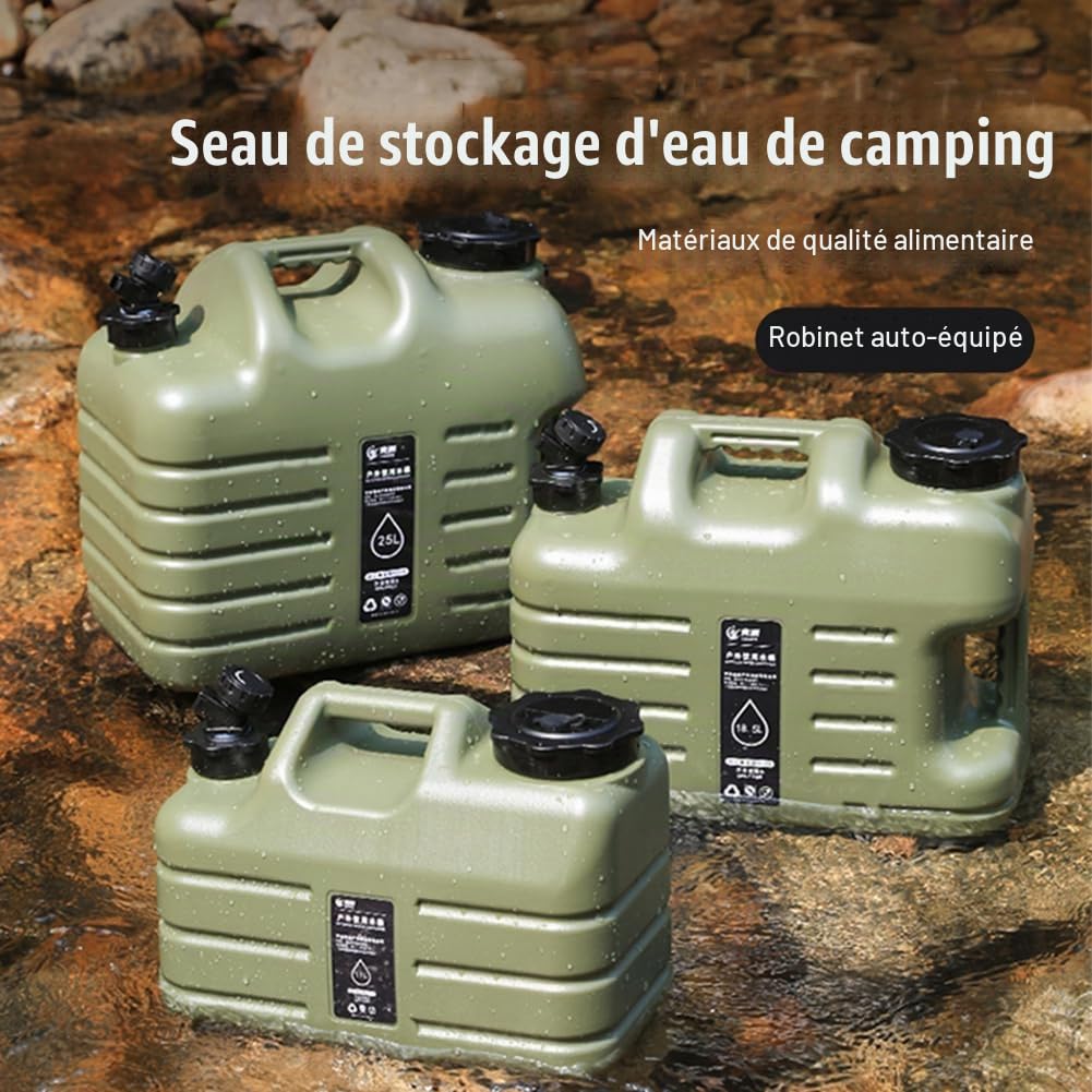 Reservoir Eau Camping Car,Portable Bidon d'eau avec Poignée,Jerrican Alimentaire avec Robinet,Bidon d'eau sans BPA, Parfait pour Voyage, Camping, Barbecue, Pêche