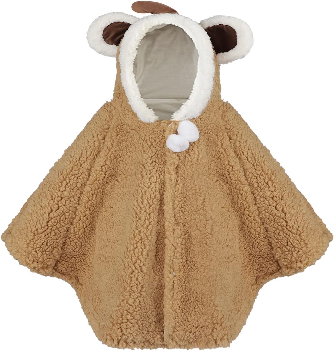 haozaikeji Toddler Girls Hooded Poncho Cape Winter Warm Hoodie Poncho Outdoor Hooded Coat Shawl Car Seat Jacket Outwear - Image 3