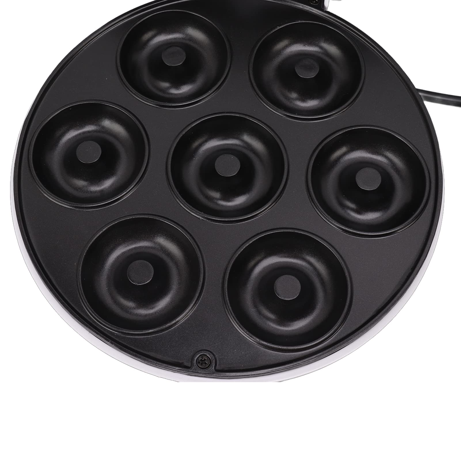 Mini-Donut-Maker, 1200 W, antihaftbeschichtet, hocheffizient, elektrische Donut-Herstellungsmaschine, backen Sie 7 Donuts in Minuten für die Küche zu Hause, weiße