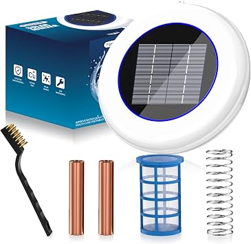 Solar Pool Cleaner Floating Water Purifier with 2 Sets of Copper Anodes