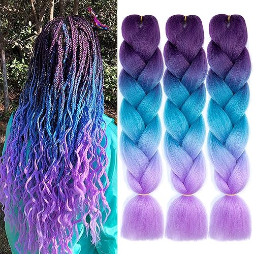 Ombre Braiding Hair 24 Inch Braid Hair Extensions 3Pcs Pre