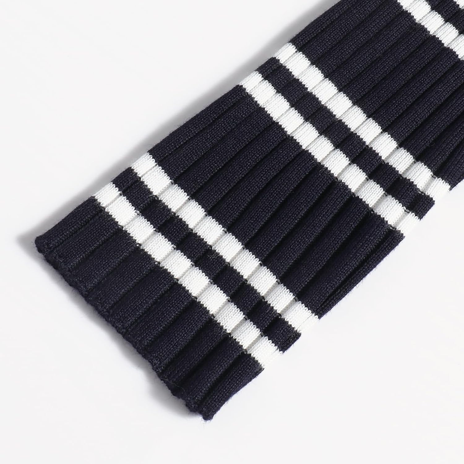 Women's Long Sleeve Striped Sweater Dress Collared Sexy Slit Bodycon Casual Knit Maxi Dresses - Image 5