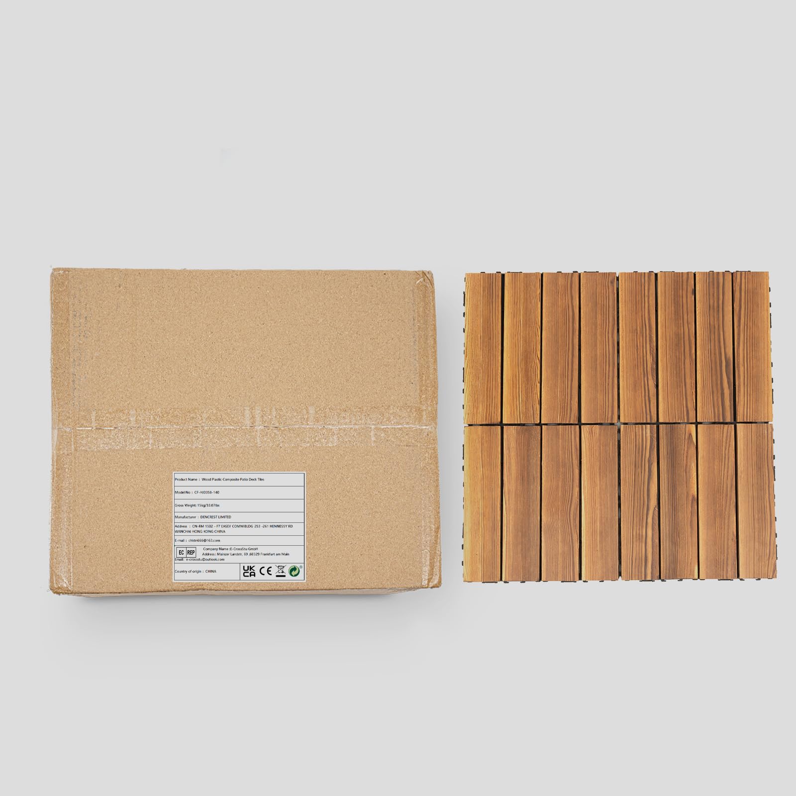 36 piastrelle per pavimenti in legno da 30,5 x 30,5 cm, per esterni