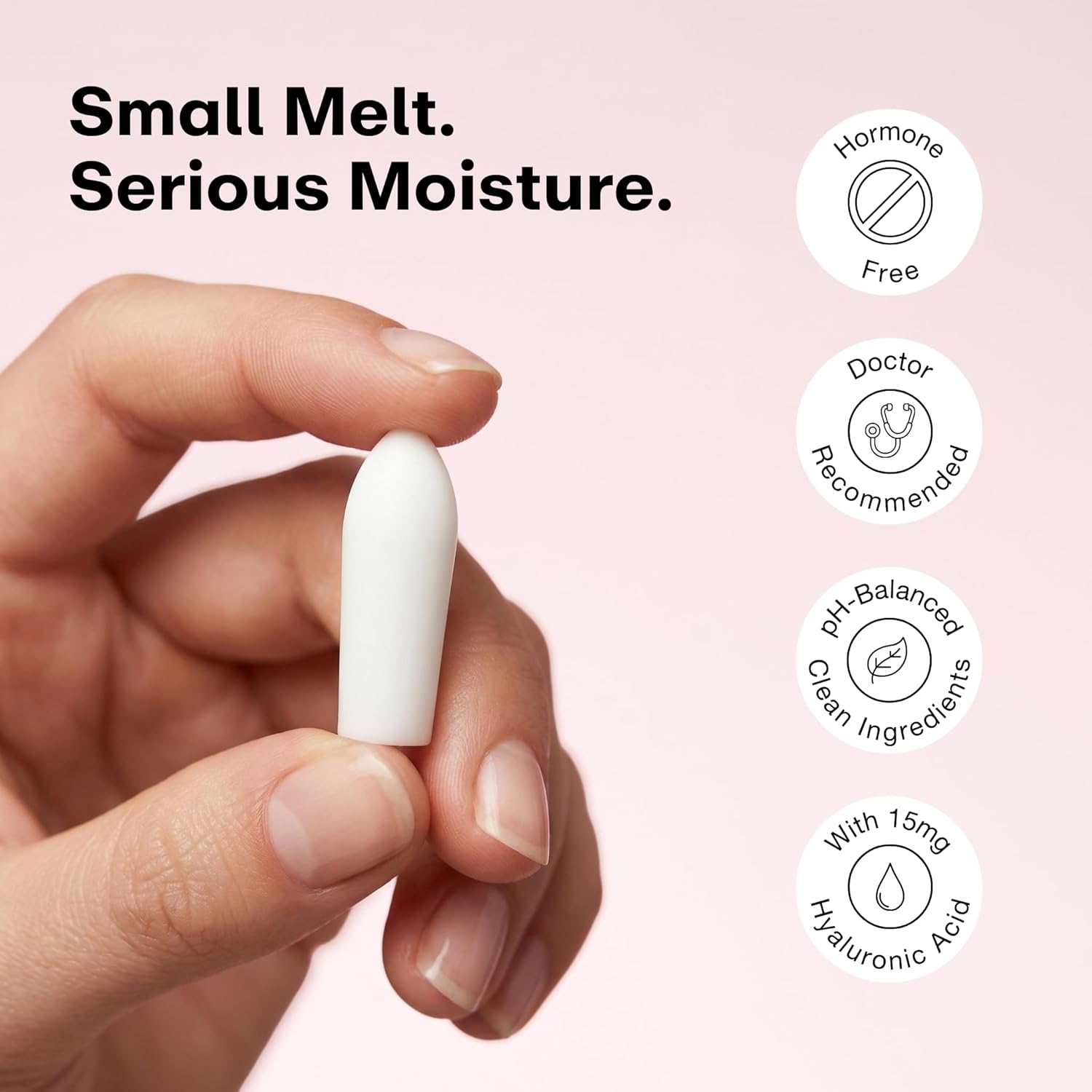 Joylux reliefHER Hydration Melts, Moisturizing Vaginal Suppositories with 15mg Hyaluronic Acid (3X More HA), Non-Hormonal, Supports Intimate Hydration & Comfort, 10 Melts