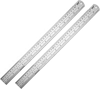 Vista 1 de ZZTX Regla de metal con borde recto de acero inoxidable, regla de 16 pulgadas, juego de reglas a granel, paquete de 2