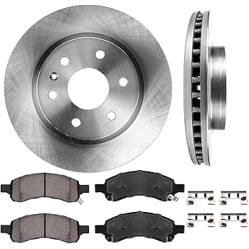 Amazon Com Detroit Axle Front Drilled Slotted Rotors Ceramic Brake Pads W Brake Fluid Replacement For Buick Enclave Chevy Traverse Gmc Acadia Saturn Outlook 6pc Set Automotive