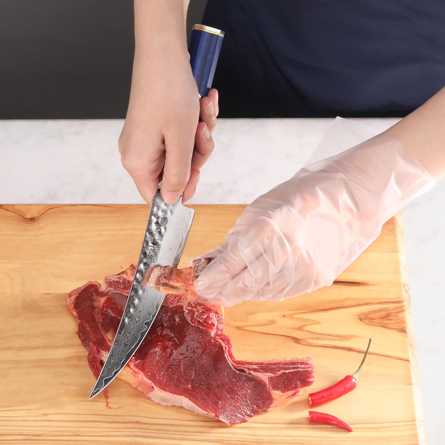 Cangshan KITA Series High Carbon X-7 Damascus Steel Boning Knife with Sheath 6-Inch, 501431 - Image 7